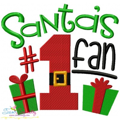 Santa's No-1 Fan Embroidery Design