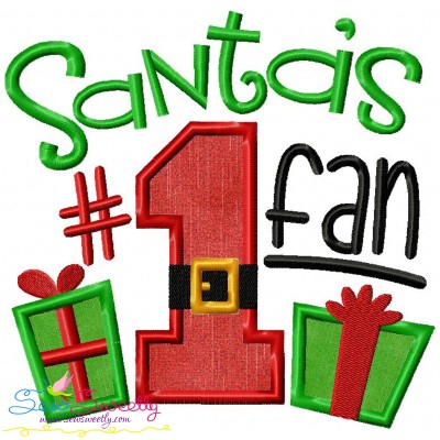 Santa's No-1 Fan Applique Design