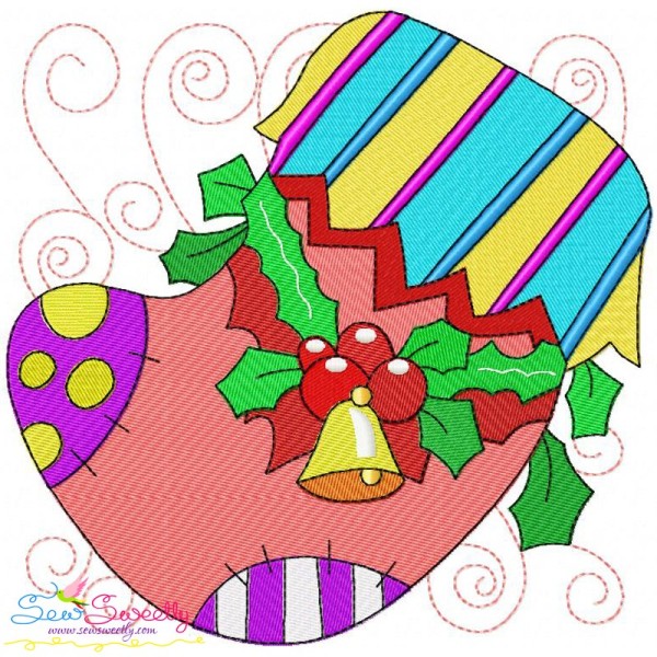 Christmas Block- Stocking Embroidery Design Pattern-1
