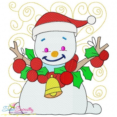 Christmas Block- Snowman Embroidery Design Pattern-1
