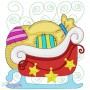 Christmas Block- Santa Sleigh Embroidery Design Pattern-1