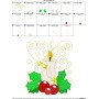 Christmas Block- Candle Embroidery Design Pattern-2