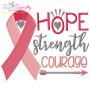 Hope Strength Courage Ribbon Embroidery Design Pattern-1