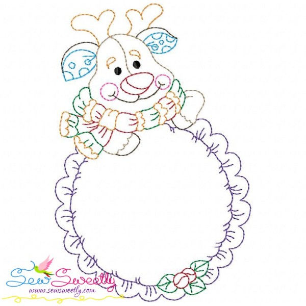 Vintage Stitch Christmas Frame-10 Embroidery Design Pattern-1