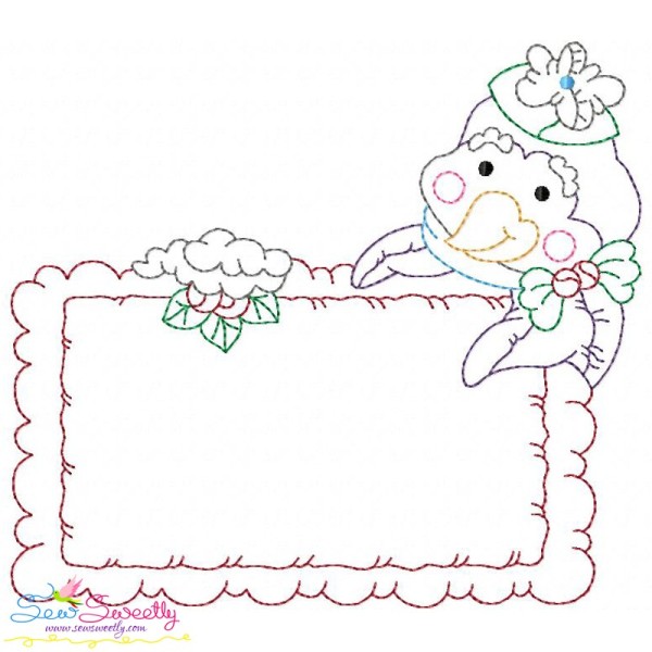 Vintage Stitch Christmas Frame-8 Embroidery Design Pattern-1