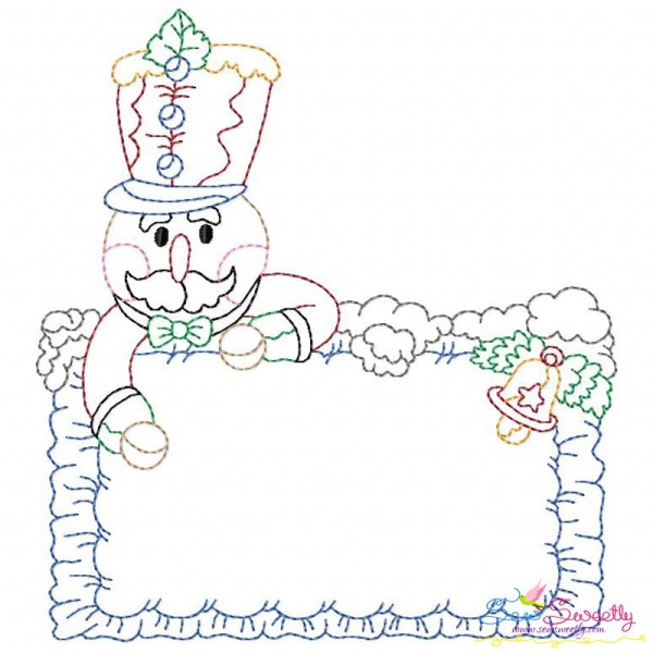 Vintage Stitch Christmas Frame-7 Embroidery Design Pattern-1