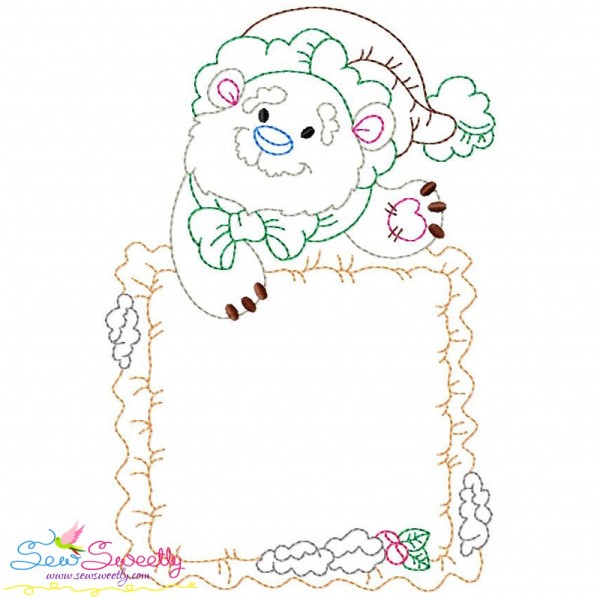 Vintage Stitch Christmas Frame-4 Embroidery Design Pattern-1