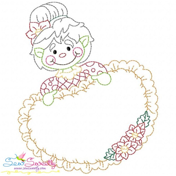 Vintage Stitch Christmas Frame-3 Embroidery Design Pattern-1