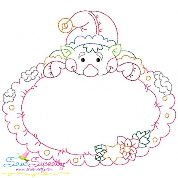 Vintage Stitch Christmas Frame-2 Embroidery Design Pattern-1