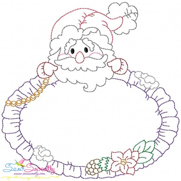 Vintage Stitch Christmas Frame-1 Embroidery Design Pattern-1