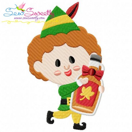 Buddy elf Maple Syrup Embroidery Design Pattern
