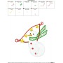 Bean Stitch Christmas Snowman Embroidery Design Pattern-2
