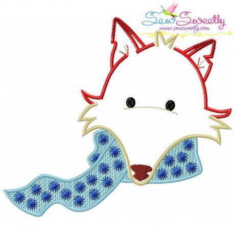 Fall Fox Scarf Embroidery Design Pattern