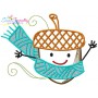 Fall Acorn Scarf Embroidery Design Pattern-1
