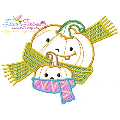 Fall Pumpkin Baby Scarf Embroidery Design Pattern-1