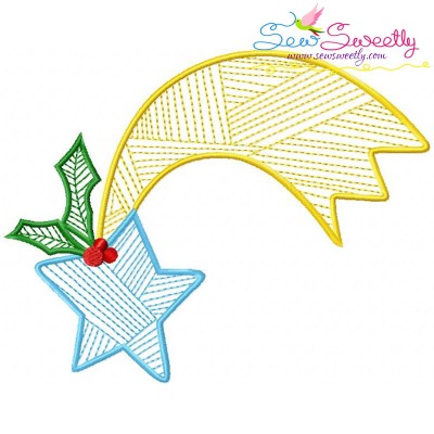 Free Bean Stitch Christmas Star Embroidery Design Pattern-1