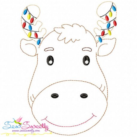 Bean Stitch Christmas Moose Embroidery Design Pattern