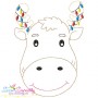Bean Stitch Christmas Moose Embroidery Design Pattern-1