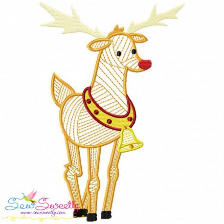 Bean Stitch Christmas Reindeer Embroidery Design Pattern