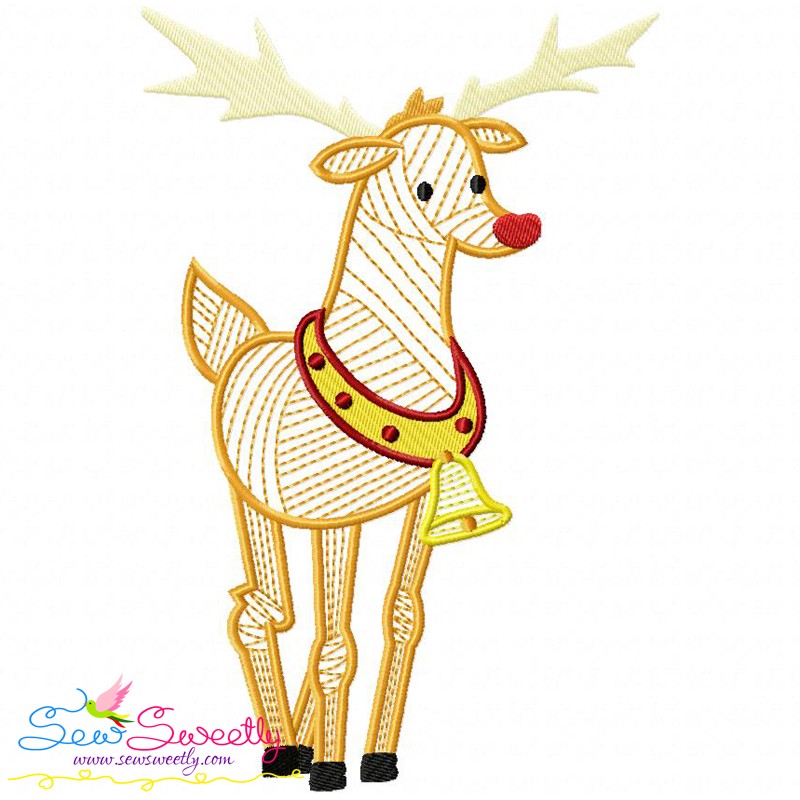 Bean stitch christmas reindeer embroidery design  sew sweetly