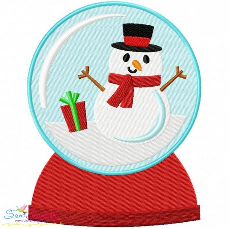 Snow Globe Embroidery Design Pattern