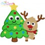 Christmas Tree And Deer Embroidery Design Pattern-1