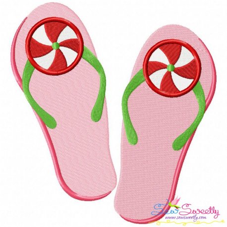 Peppermint Flops Embroidery Design Pattern