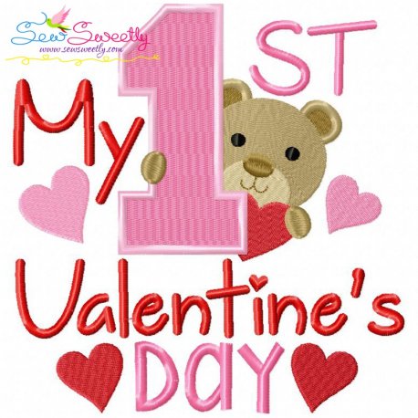 My 1st Valentine's Day Embroidery Design Pattern-1