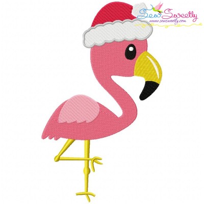 Christmas Tropical Flamingo Embroidery Design