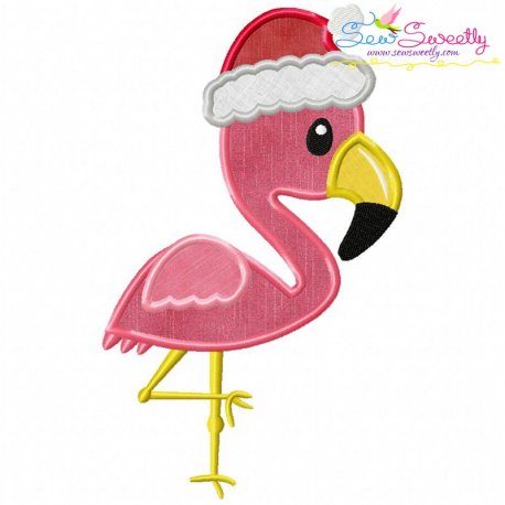 Christmas Tropical Flamingo Applique Design