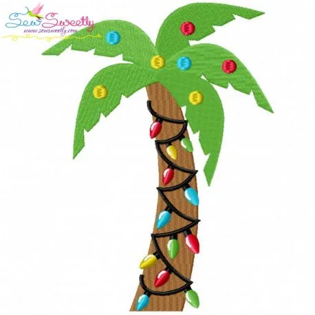 Christmas Palm Tree Embroidery Design Pattern