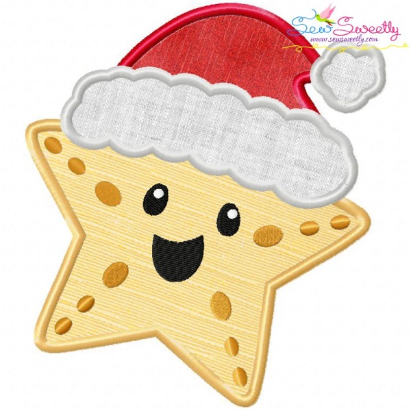 Christmas Santa Hat Starfish Applique Design Pattern-1