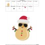 Christmas Beach Snowman Embroidery Design Pattern-2