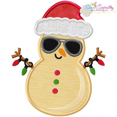 Christmas Beach Snowman Applique Design
