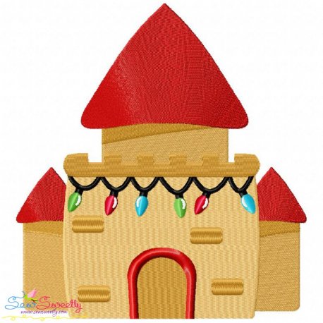 Christmas Castle Embroidery Design- 1