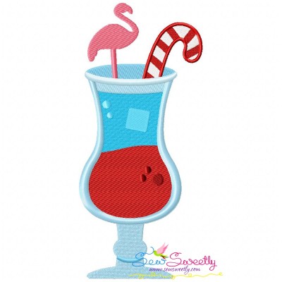 Candy Cane Drink Embroidery Design Pattern-1