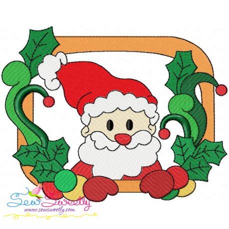 Christmas Frame- Santa-3 Embroidery Design Pattern