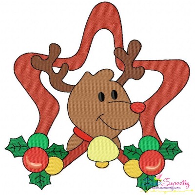 Christmas Frame Reindeer-2 Embroidery Design Pattern-1