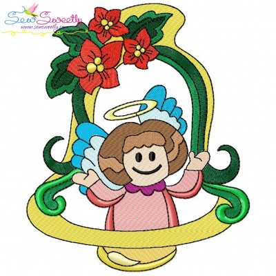 Christmas Frame- Angel Embroidery Design Pattern-1