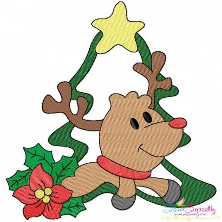 Christmas Frame- Reindeer-3 Embroidery Design Pattern
