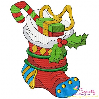 Christmas Stocking Gift Embroidery Design Pattern-1