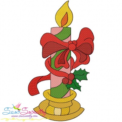 Christmas Candle-v2 Embroidery Design Pattern-1