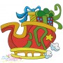 Santa Sleigh Gift Embroidery Design Pattern-1