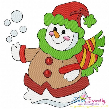 Christmas Snowman Embroidery Design Pattern