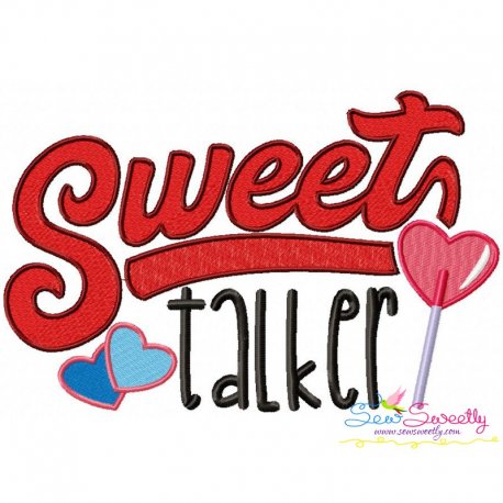 Sweet Talker Valentine Lettering Embroidery Design Pattern