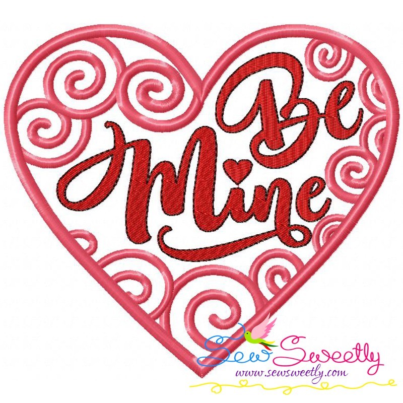 Be Mine Swirls Heart Machine Embroidery Design
