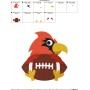 Football Cardinal Mascot Embroidery Design Pattern-2