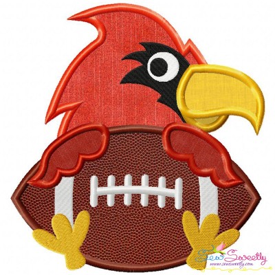 Football Cardinal Mascot Applique Design Pattern-1