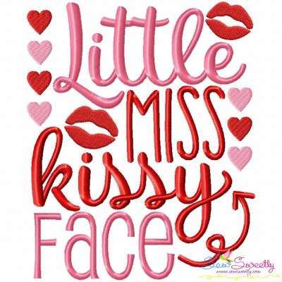 Little Miss Kissy Face Embroidery Design Pattern-1