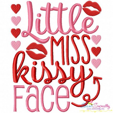 Little Miss Kissy Face Embroidery Design Pattern